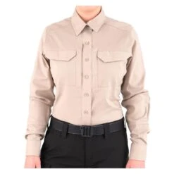 Women's First Tactical V2 Long Sleeve Tactical Shirt Khaki~2