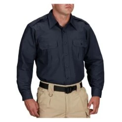Men's Propper Long Sleeve Tactical Dress Shirts Navy