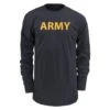 Men's Soffe Long Sleeve Army PT T-Shirt Black