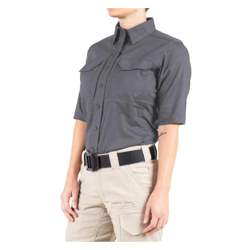 Women's First Tactical V2 Tactical Short Sleeve Shirt Gray~2 4 Women's First Tactical V2 Tactical Short Sleeve Shirt Gray~2 - Image 2